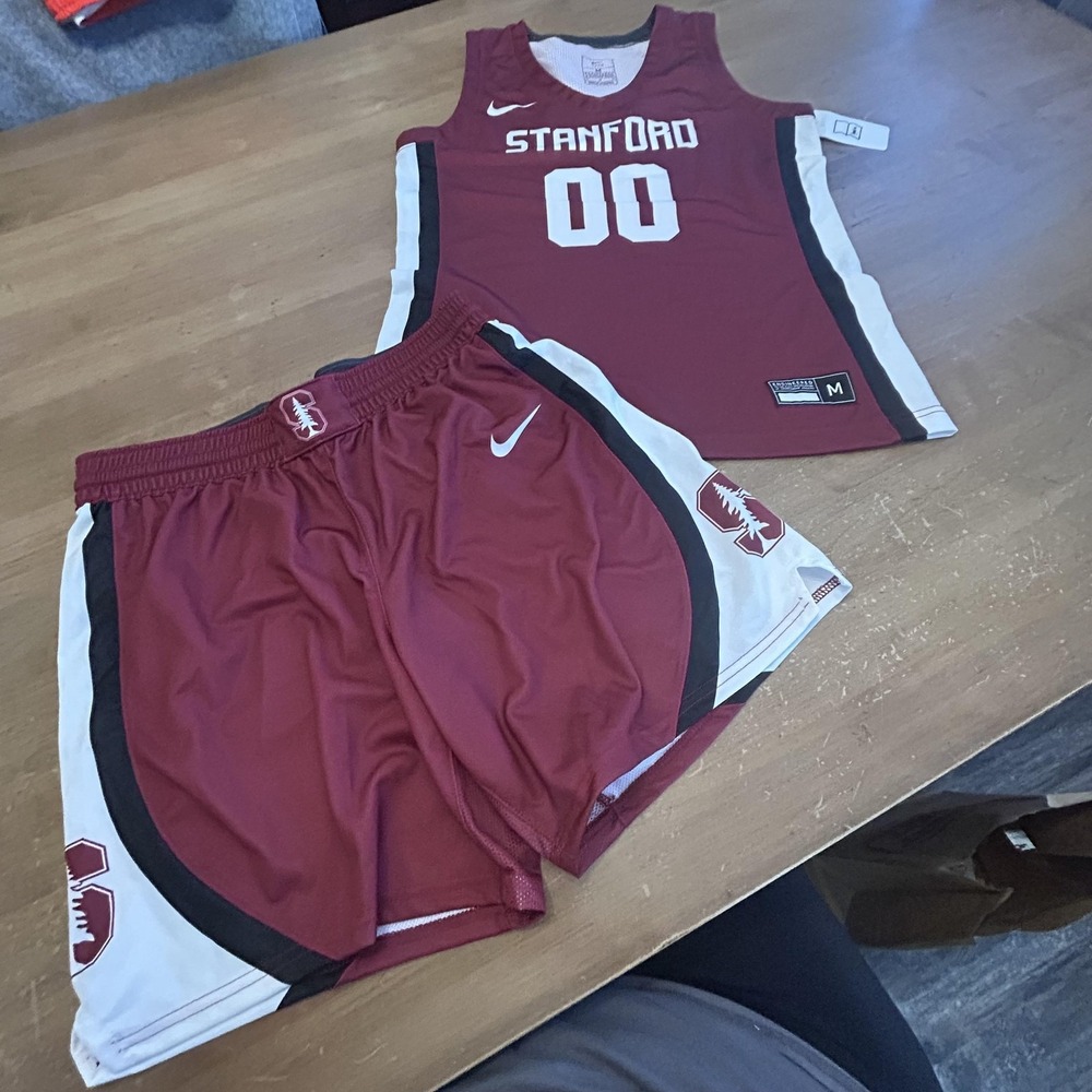 Stanford Cardinal Jersey Shorts Set Womans Medium Red White NCAA Basketball Nike
